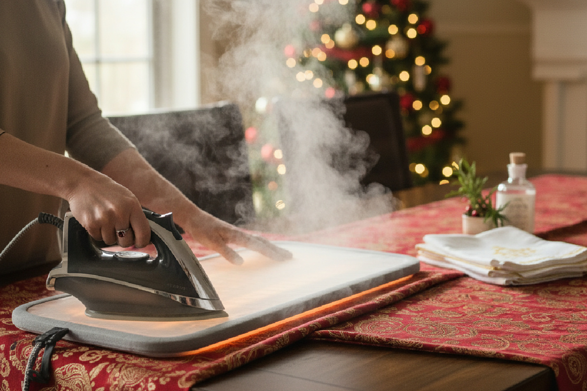 Scopri come stirare le tovaglie di Natale in metà tempo con questo semplice trucco